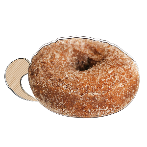 Donut Sagarno recouvert de sucre et d’une touche de cannelle.
