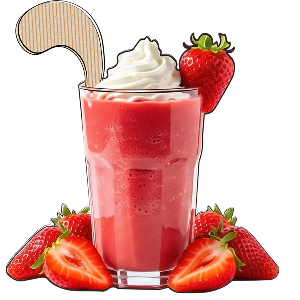 smoothie à la fraise et sa chantilly