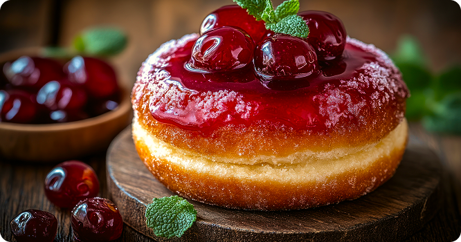 Donut gourmand à la cerise